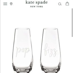 Kate spade pop/fizz stemless champagne glass pair
